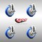 Service Caster 5 Inch 316SS Blue Polyurethane Wheel Swivel Bolt Hole Caster Set with Brake SCC SCC-SS316BH20S514-PPUB-BLUE-TLB-4 - alternate 2